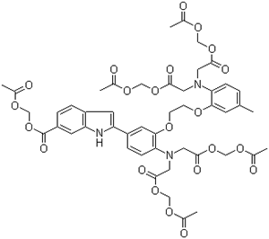 acetyloxymethyl 2-[4-[bis[2-(acetyloxymethoxy)-2-oxoethyl]amino]-3-[2-[2-[bis[2-(acetyloxymethoxy)-2-oxoethyl]amino]-5-methylphenoxy]ethoxy]phenyl]-1H-indole-6-carboxylate